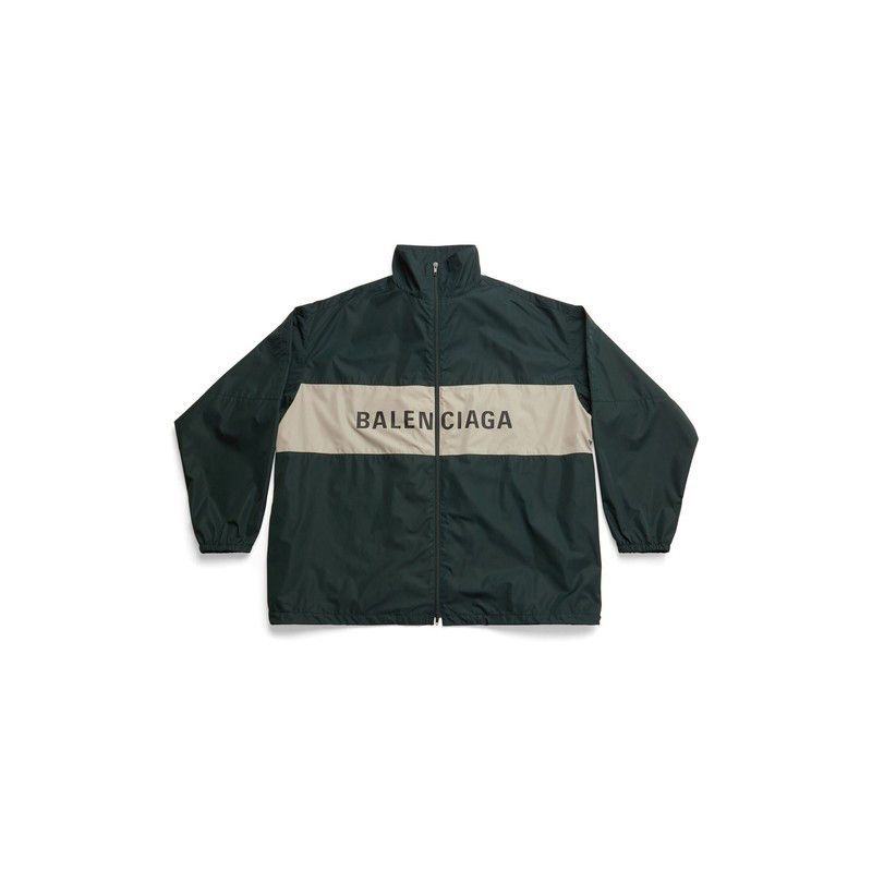 Balenciaga o1la1rc1a0825 Dup / Logo Zip-Up Jacket in Green/Beige Size US L / EU 52-54 / 3 - 1 Thumbnail