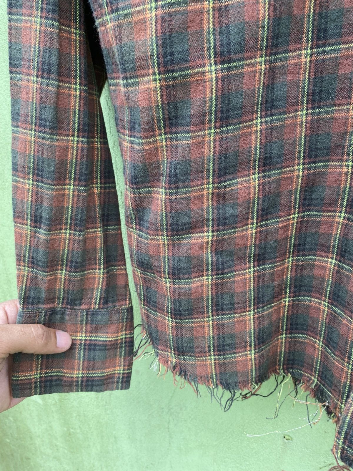 Japanese Brand Gdc Free!! Oldschool Plaid Flannel Shirt Distressed Finish Size US M / EU 48-50 / 2 - 5 Thumbnail