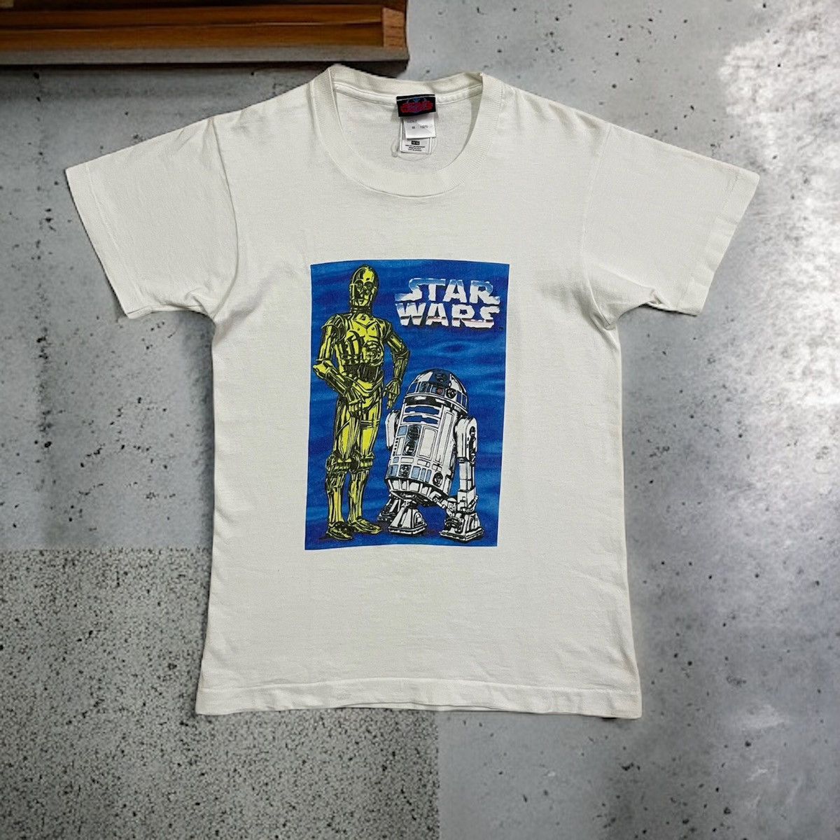 image of Vintage 90’S Fruit Of The Loom Star Wars Single Dingle in White, Men's (Size Small)