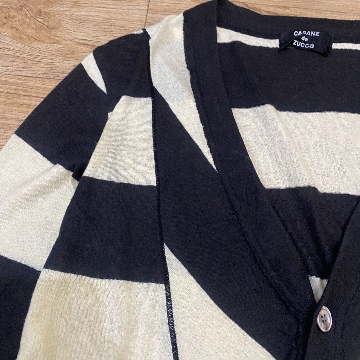 CABANE de ZUCCa 2000s Cabane De Zucca By Issey Miyake Stripe Cardigan Size US M / EU 48-50 / 2 - 6 Thumbnail