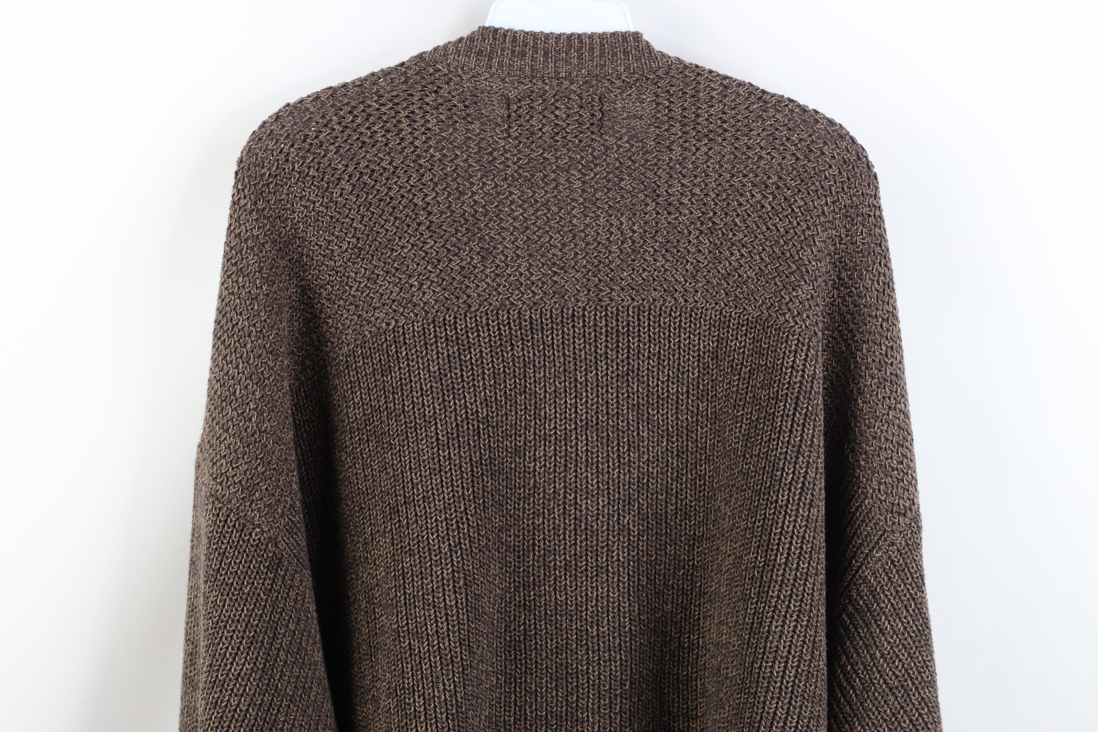 Vintage Vintage 90s Streetwear Knit Commando Henley Sweater Brown Size US XXL / EU 58 / 5 - 9 Thumbnail