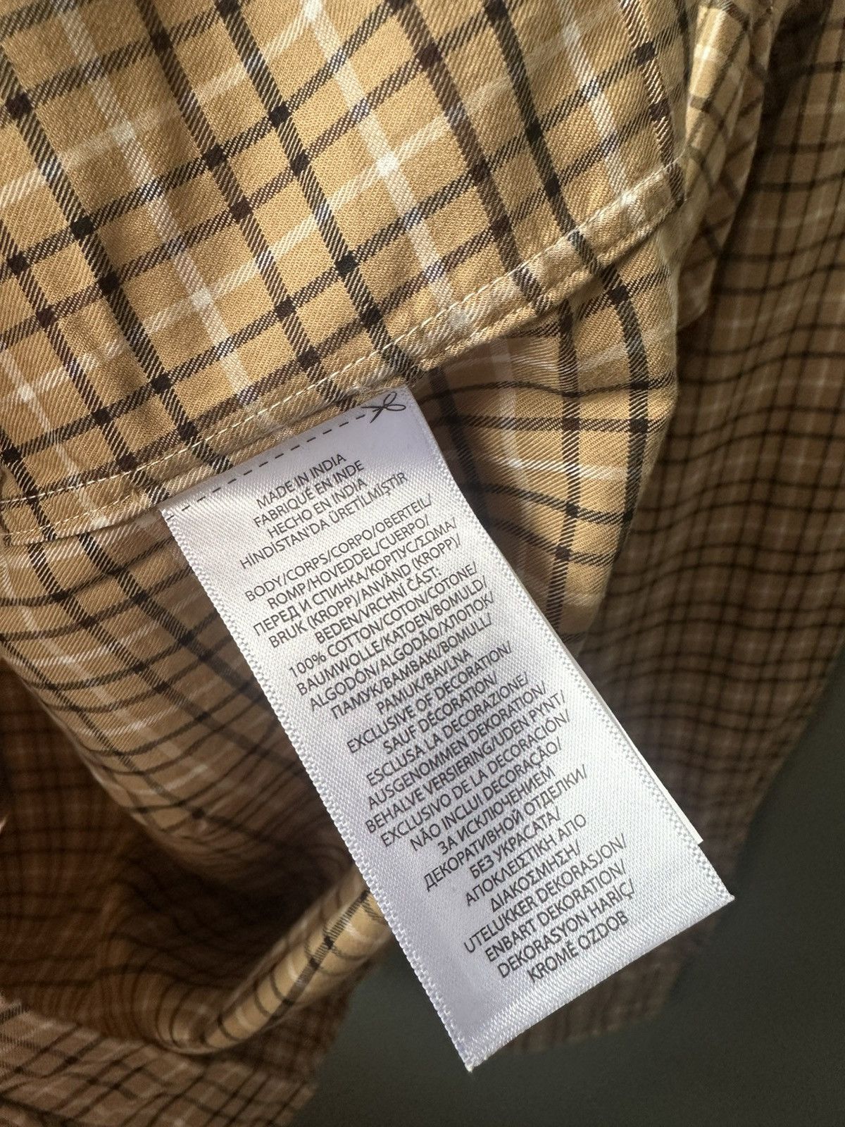 Polo Ralph Lauren Polo Ralph Lauren Beige Check Cotton Shirt Size L Size US L / EU 52-54 / 3 - 4 Thumbnail