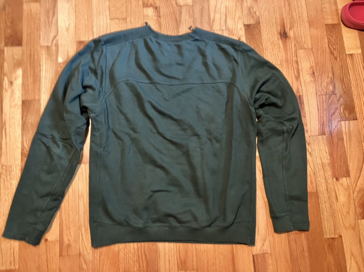 Balmain AW13 Zip Shoulder Biker Crewneck Sweatshirt Forest Green Size US L / EU 52-54 / 3 - 5 Thumbnail