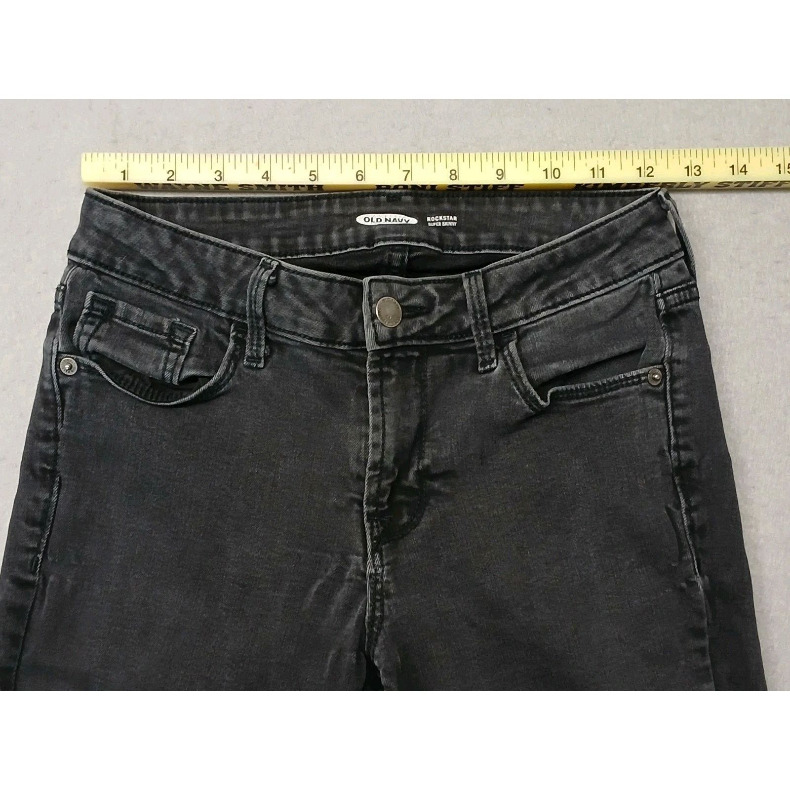 Old Navy Old Navy (4) Women's Black Rockstar Super Skinny Jeans Size 27" / US 4 / IT 40 - 10 Thumbnail