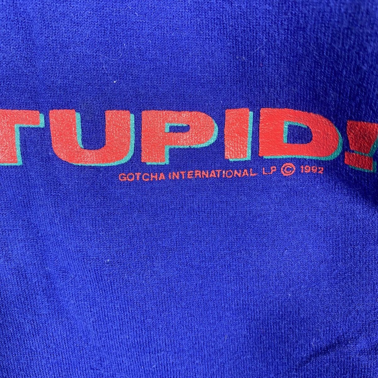 Gotcha Vintage 90's GOTCHA International Surf Or Be Stupid TeeShirt Size US L / EU 52-54 / 3 - 2 Thumbnail