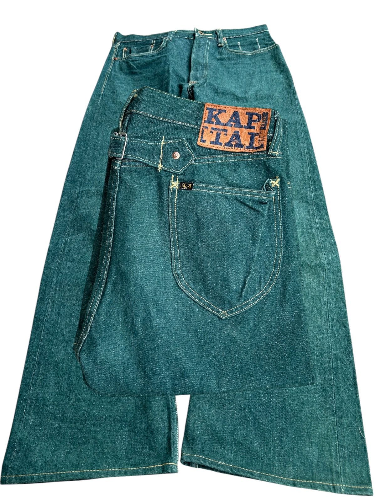 Kapital × Kapital Kountry Flare Kapital Selvedge Buckle Back Kiro Hirata Denim 🎌☠️ Size US 31 - 1 Thumbnail