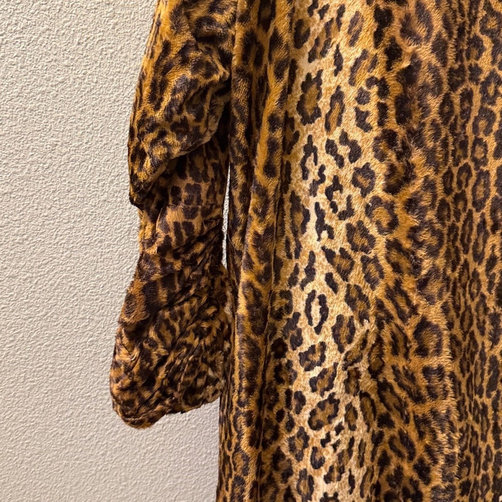 Other Vintage Cathy Waterman Leopard Long Coat with blk caplet Size L / US 10 / IT 46 - 9 Thumbnail