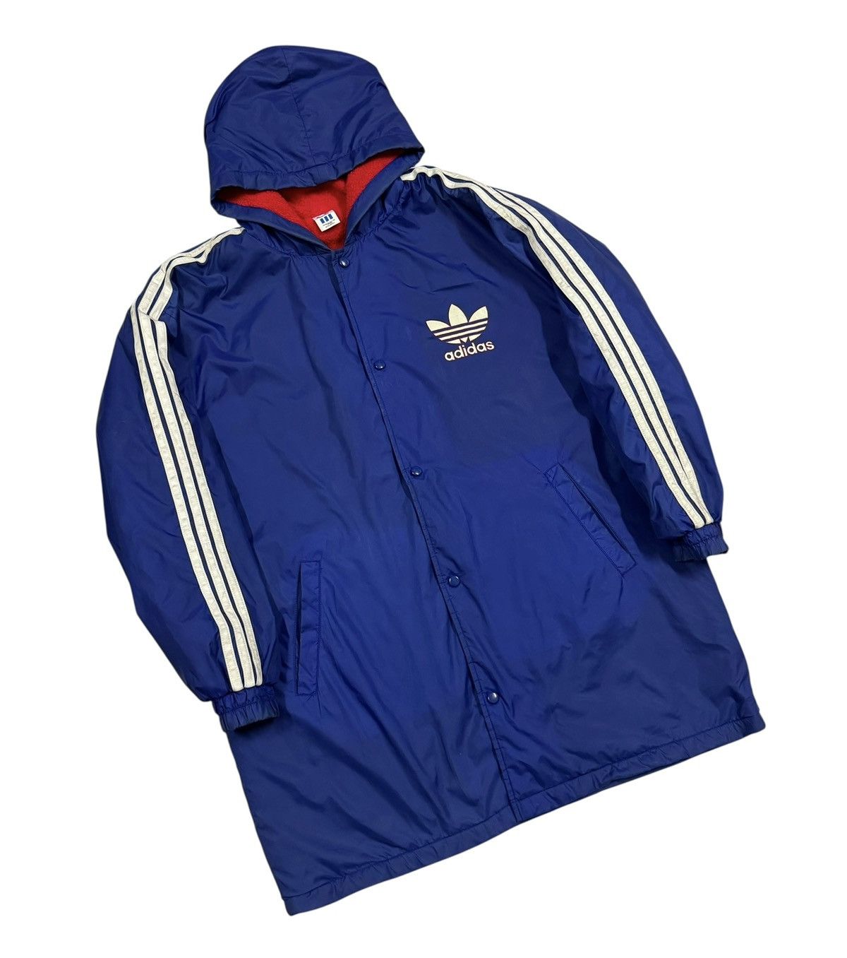 Vtg🔥Adidas Coach Longjacket Hoodies Big Logo