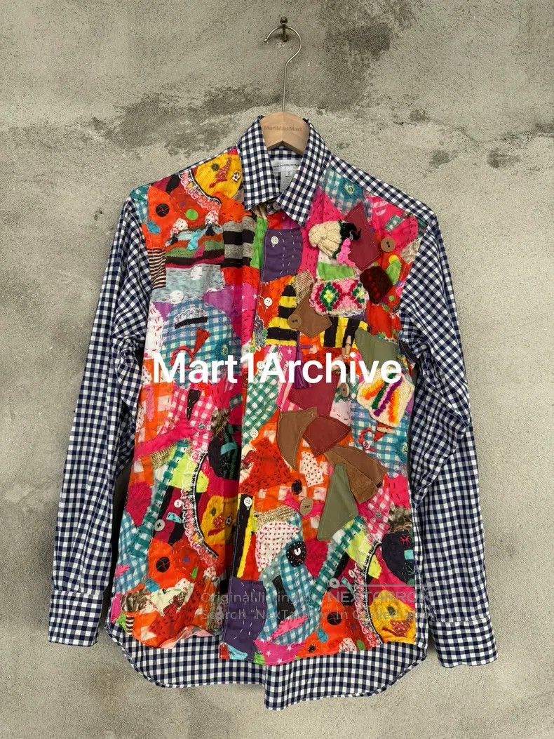 Comme des Garcons Comme Des Garcons Patchwork Printed Leather Button Checker Size S / US 4 / IT 40 - 1 Thumbnail