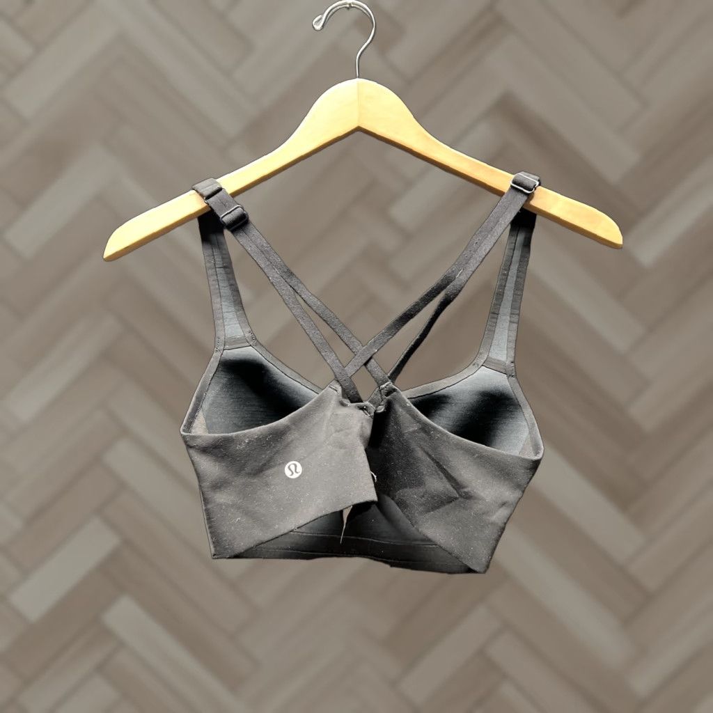 Lululemon Lululemon Sports Bra 34D Black Support Adjustable Crossback Athletic Running Size ONE SIZE - 1 Thumbnail