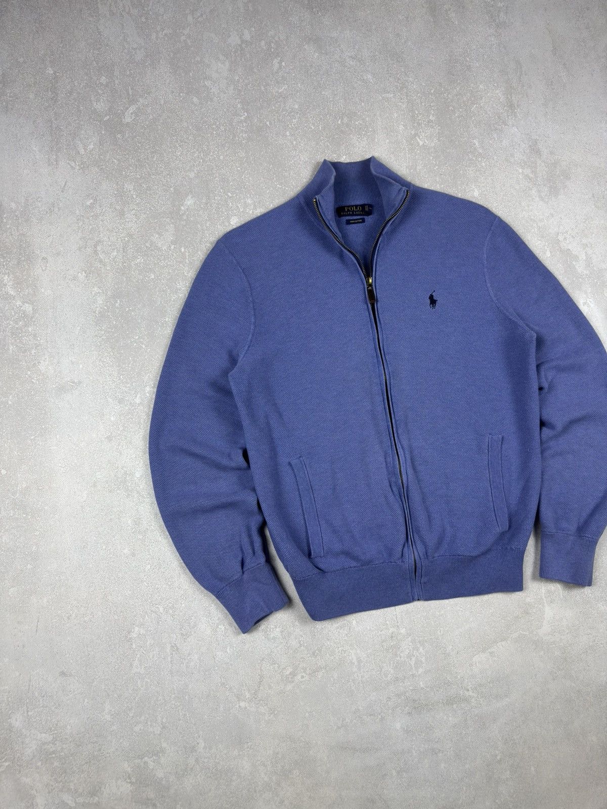 Polo Ralph Lauren Polo Ralph Lauren Mesh Knit Cotton Full-Zip Cotton Sweatshir Size US M / EU 48-50 / 2 - 2 Thumbnail