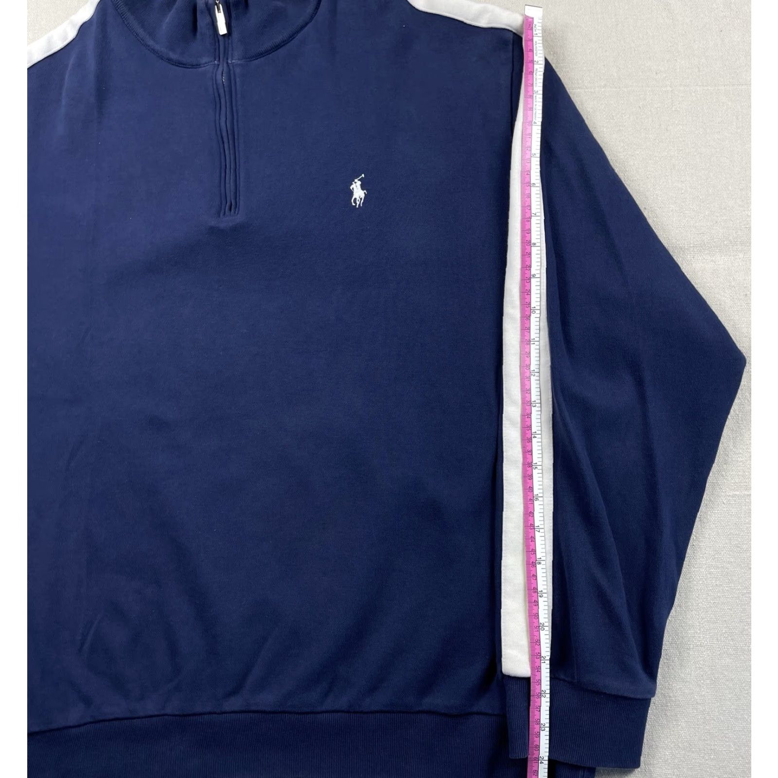 Polo Ralph Lauren VINTAGE Polo Ralph Lauren Sweatshirt 90s Pullover 1/4 Zip Mock Neck XL Mens Blue Cotton Knit Logo Bear Era 1990s Mens Size US XL / EU 56 / 4 - 5 Thumbnail