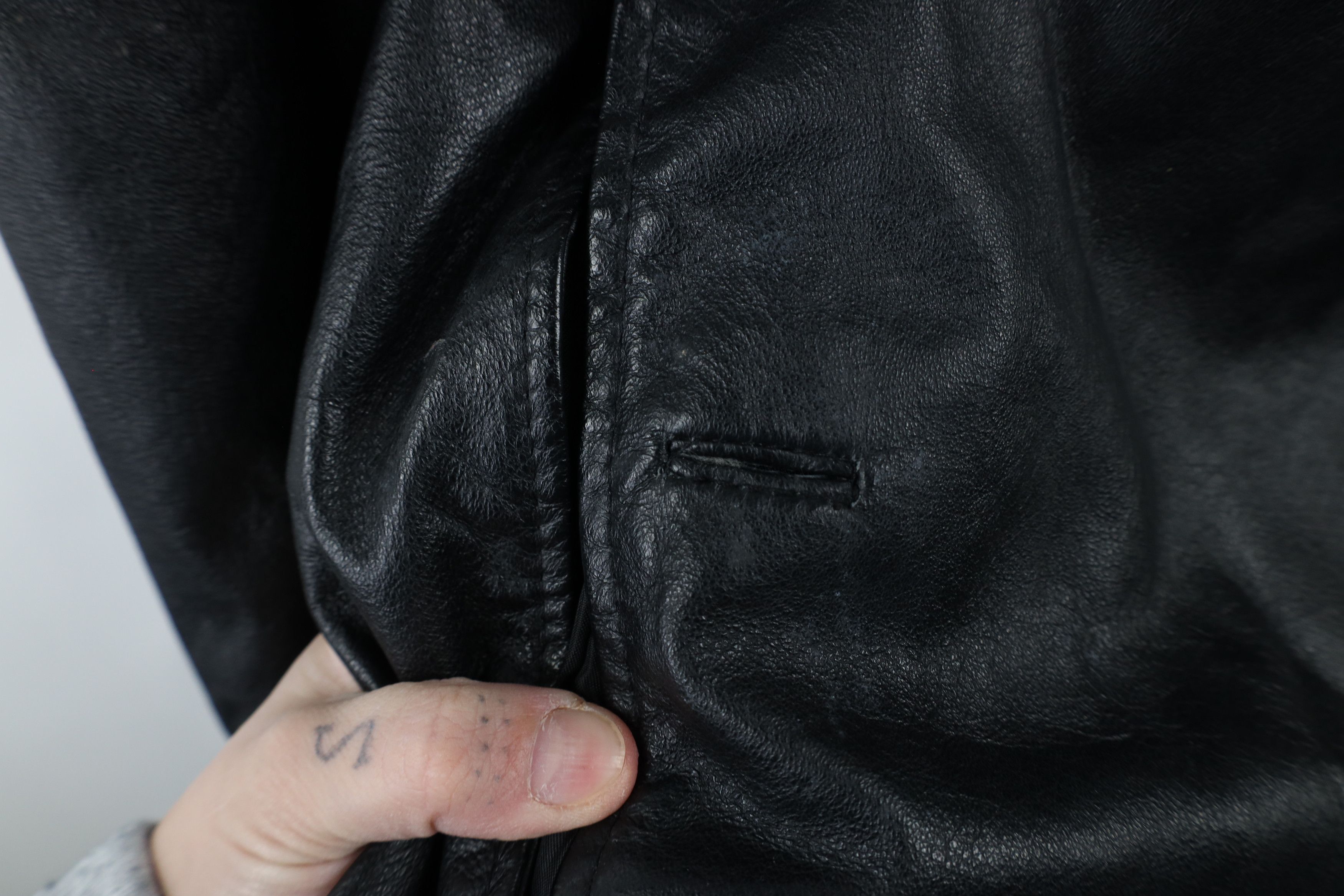 Vintage Vintage 90s Streetwear Leather Full Button Jacket Black Size US M / EU 48-50 / 2 - 4 Thumbnail