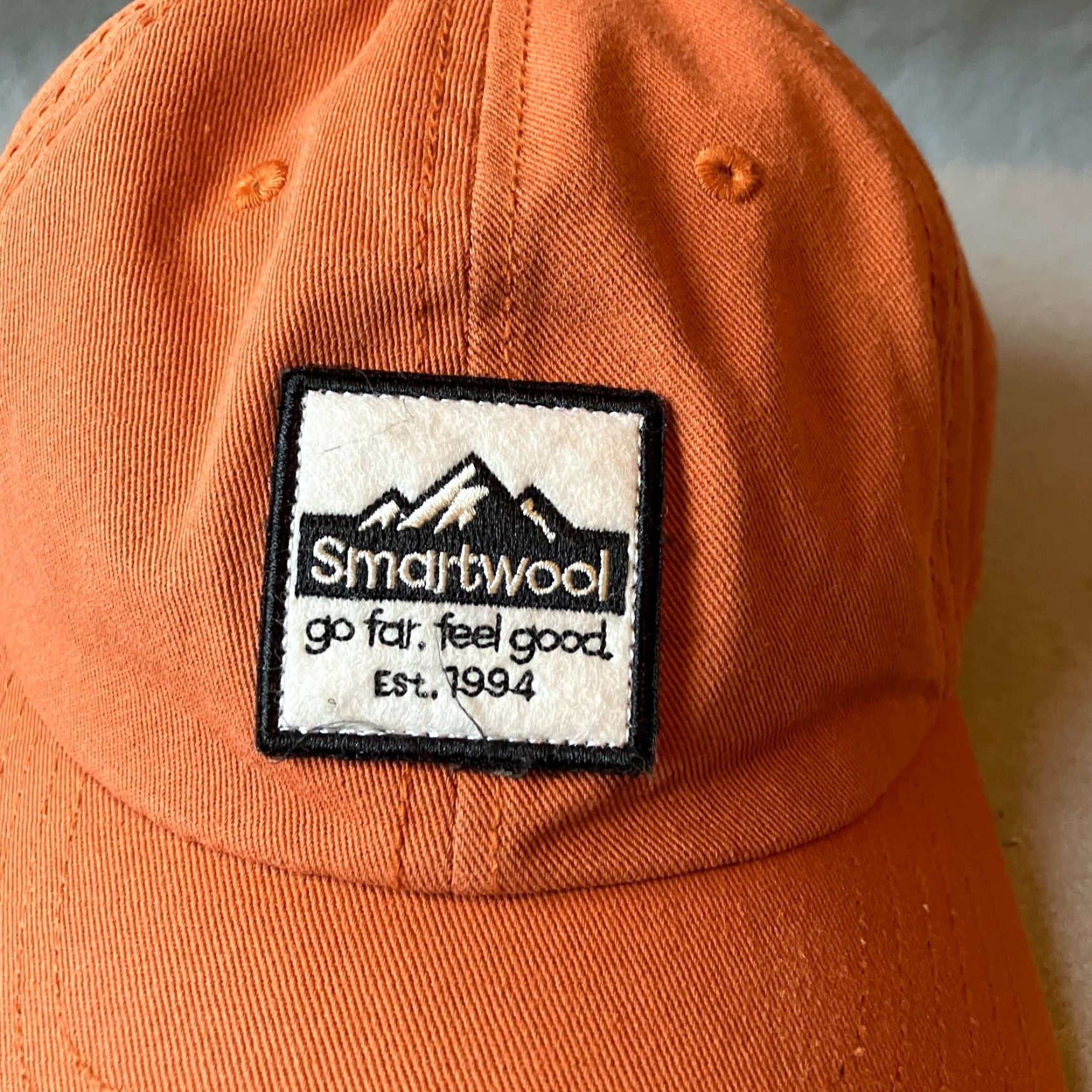 Smartwool VINTAGE Smartwool Baseball Cap Mens Adjustable Cotton Orange 90s Travel Casual Size ONE SIZE - 2 Thumbnail