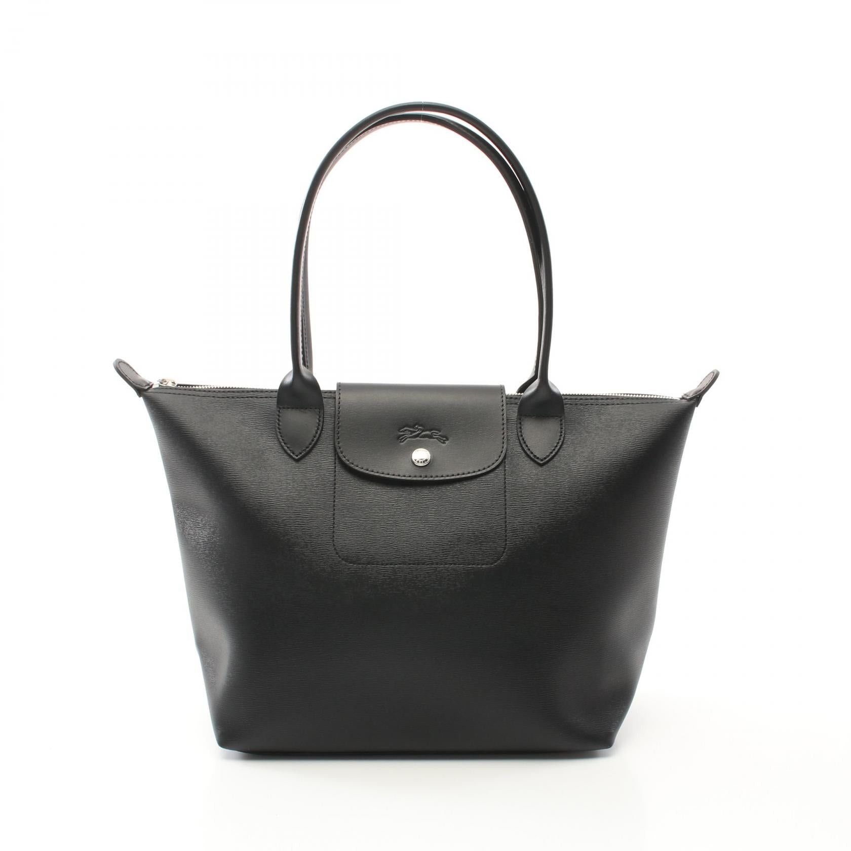 Longchamp Longchamp Le Preage City Handbag Tote Bag Canvas Leather Black Size ONE SIZE - 1 Thumbnail