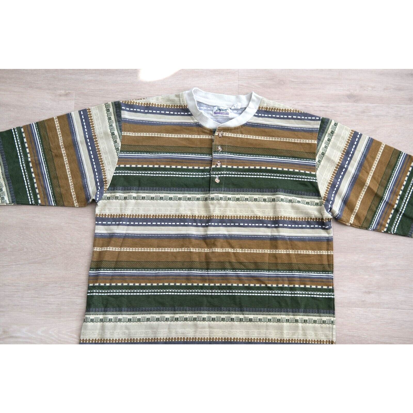 Other Vintage 1990s Impact Unisex Longsleeve Large y2k Stripped Size US L / EU 52-54 / 3 - 1 Thumbnail