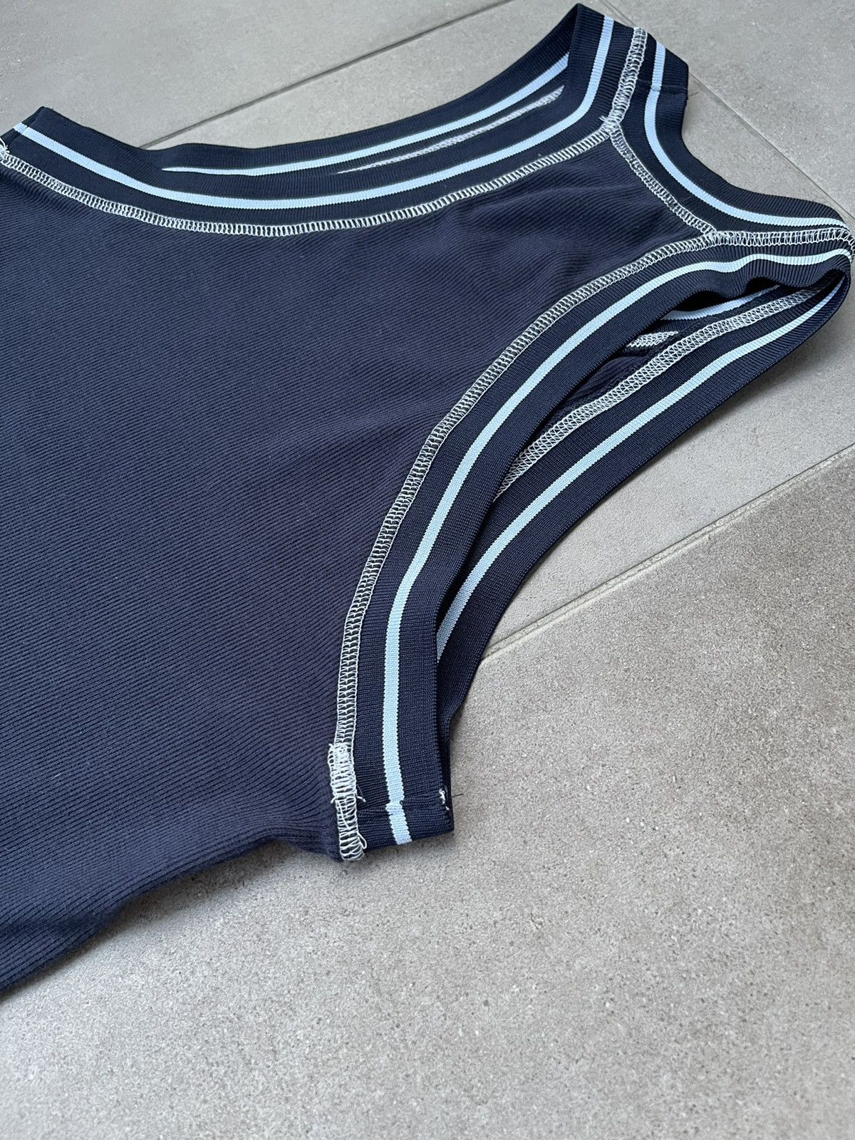 Saul Nash !DS! SS23 Saul Nash Navy Overlock Stitch Tank Top Size US XS / EU 42 / 0 - 15 Thumbnail