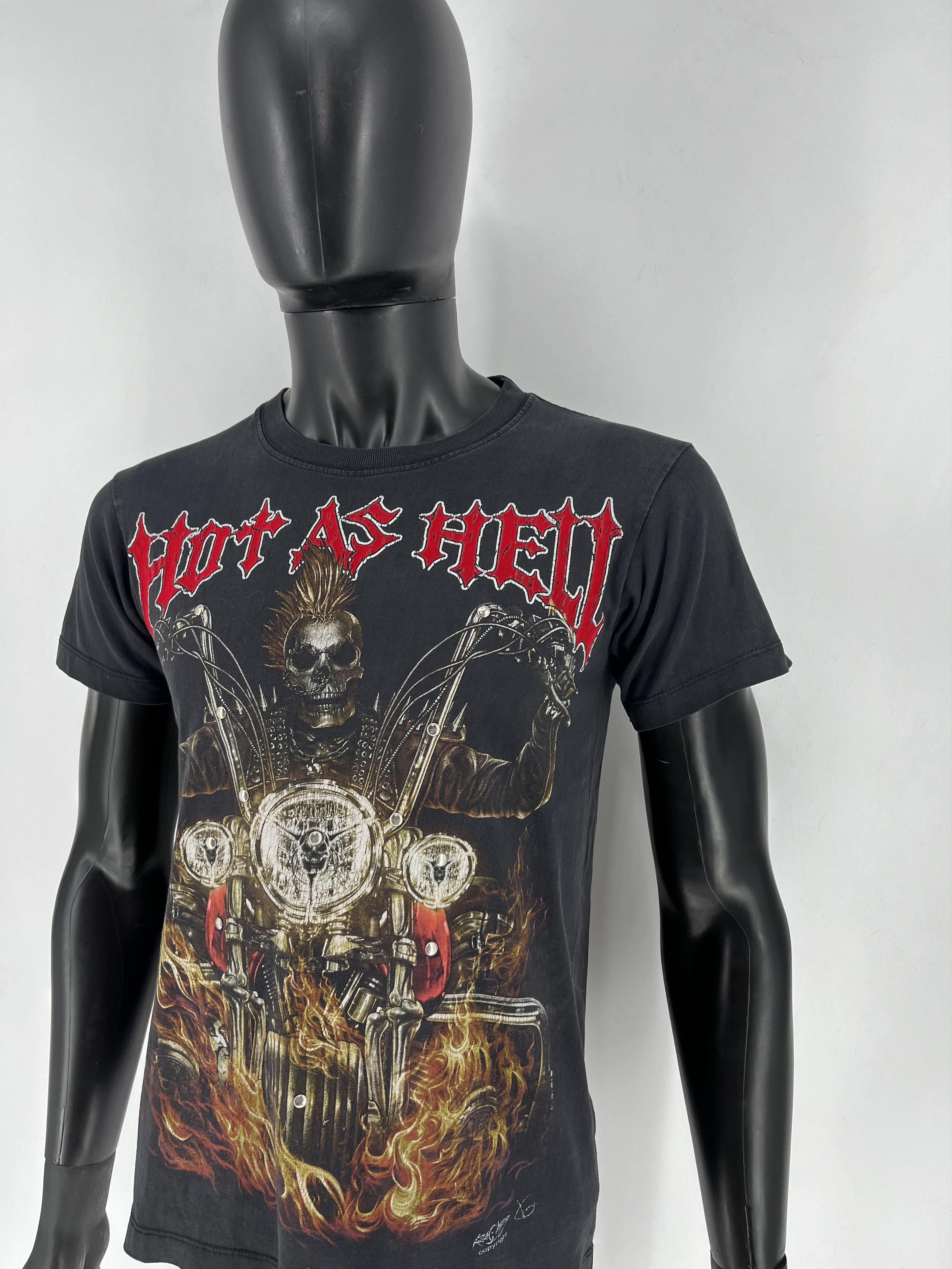 Band Tees Rock Chang Hot as Hell Vintage Skull Ghost Rider Tee Size US S / EU 44-46 / 1 - 8 Thumbnail
