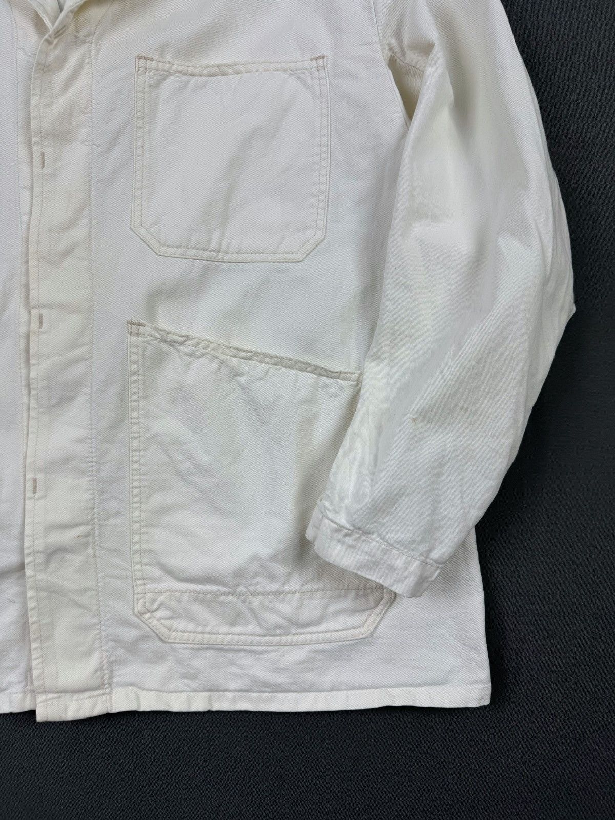 Vintage 70-80ʼs Vintage White Cotton Work Jacket Size US XL / EU 56 / 4 - 2 Thumbnail
