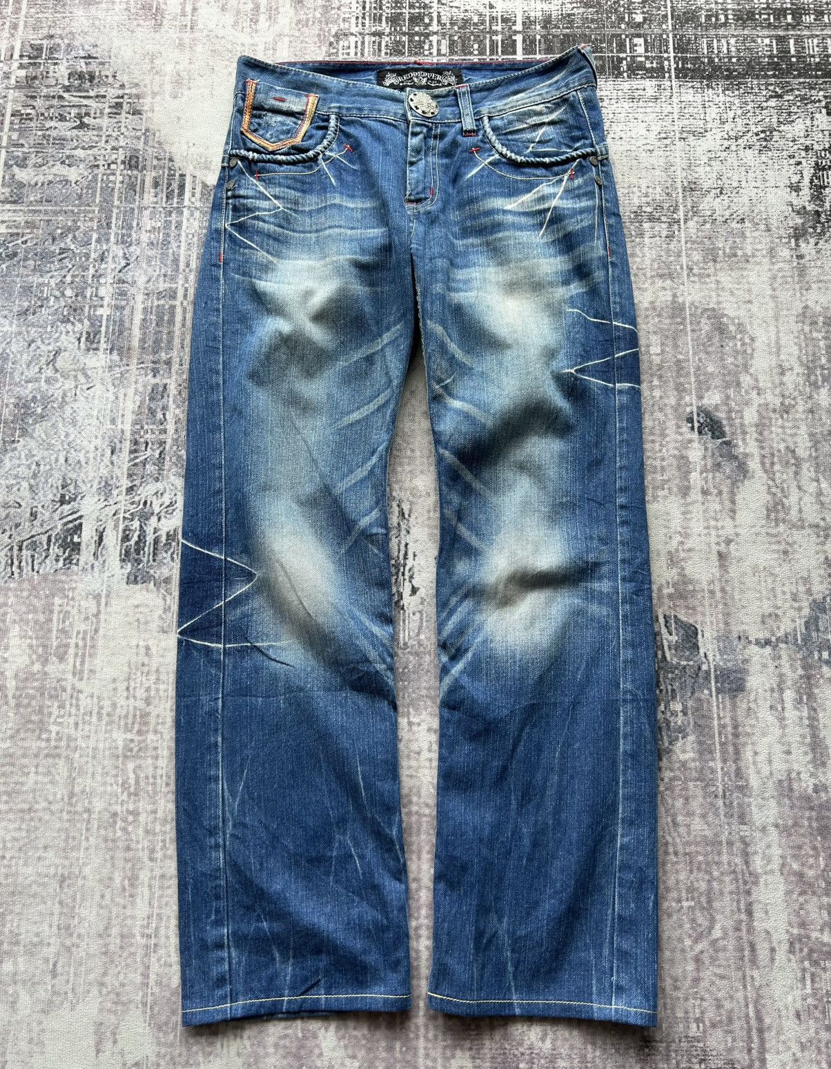 Ed Hardy Red Pepper Punk Embroidrey Jeans Size US 32 / EU 48 - 3 Thumbnail
