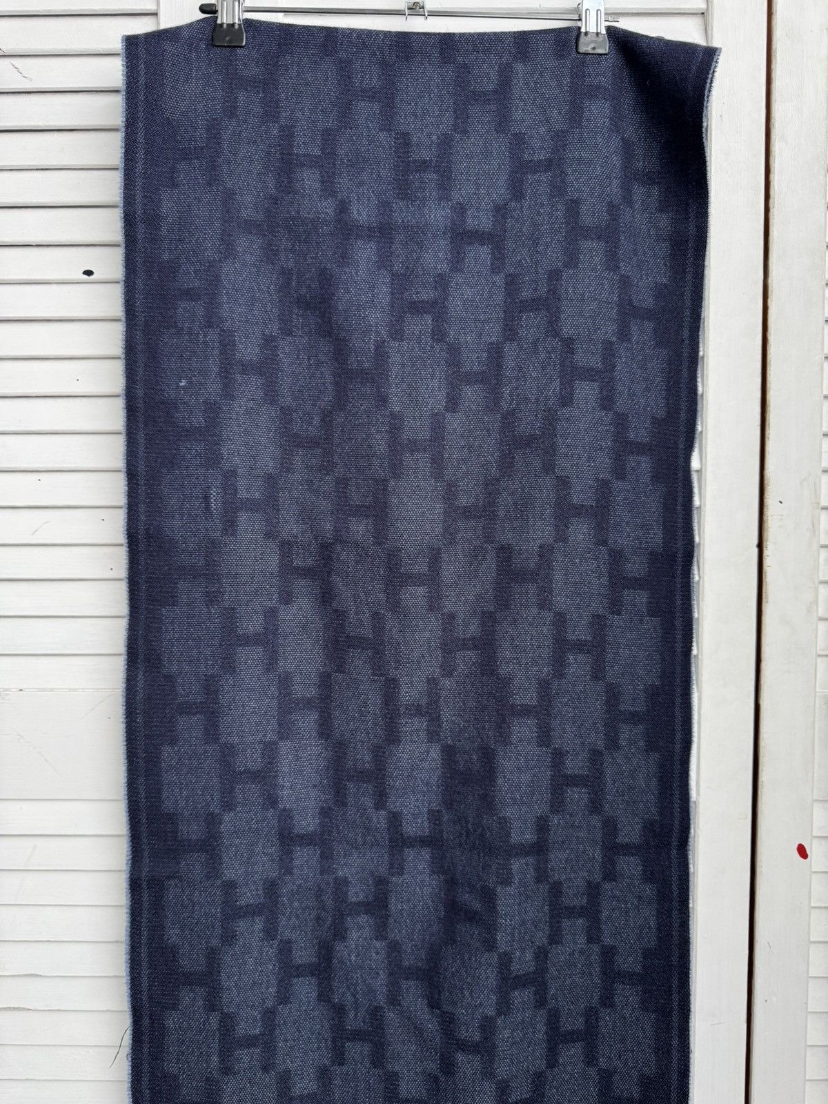 Hackett Hackett London Wool Long Scarf Navy Logo Pattern Size ONE SIZE - 17 Thumbnail