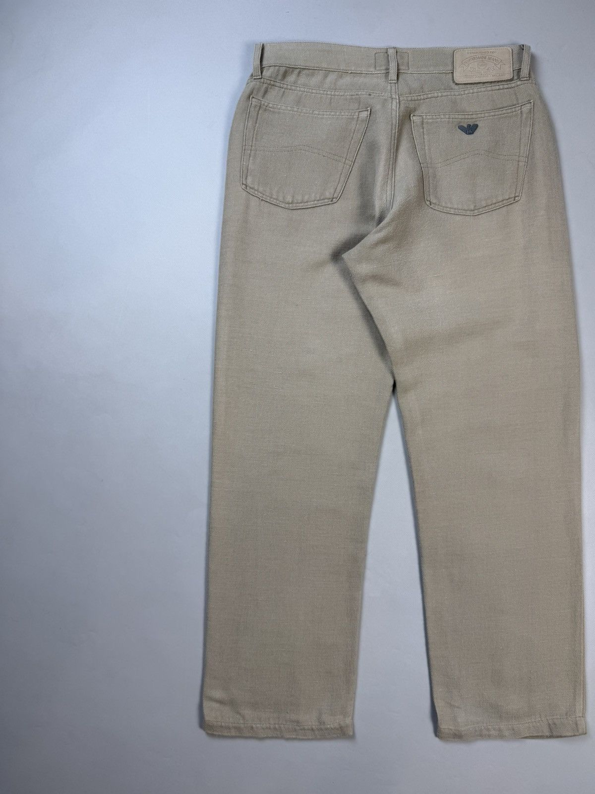 Armani AJ Armani Jeans Vintage Metal Logo Men’s Linen Chino Pants Size US 33 - 17 Thumbnail