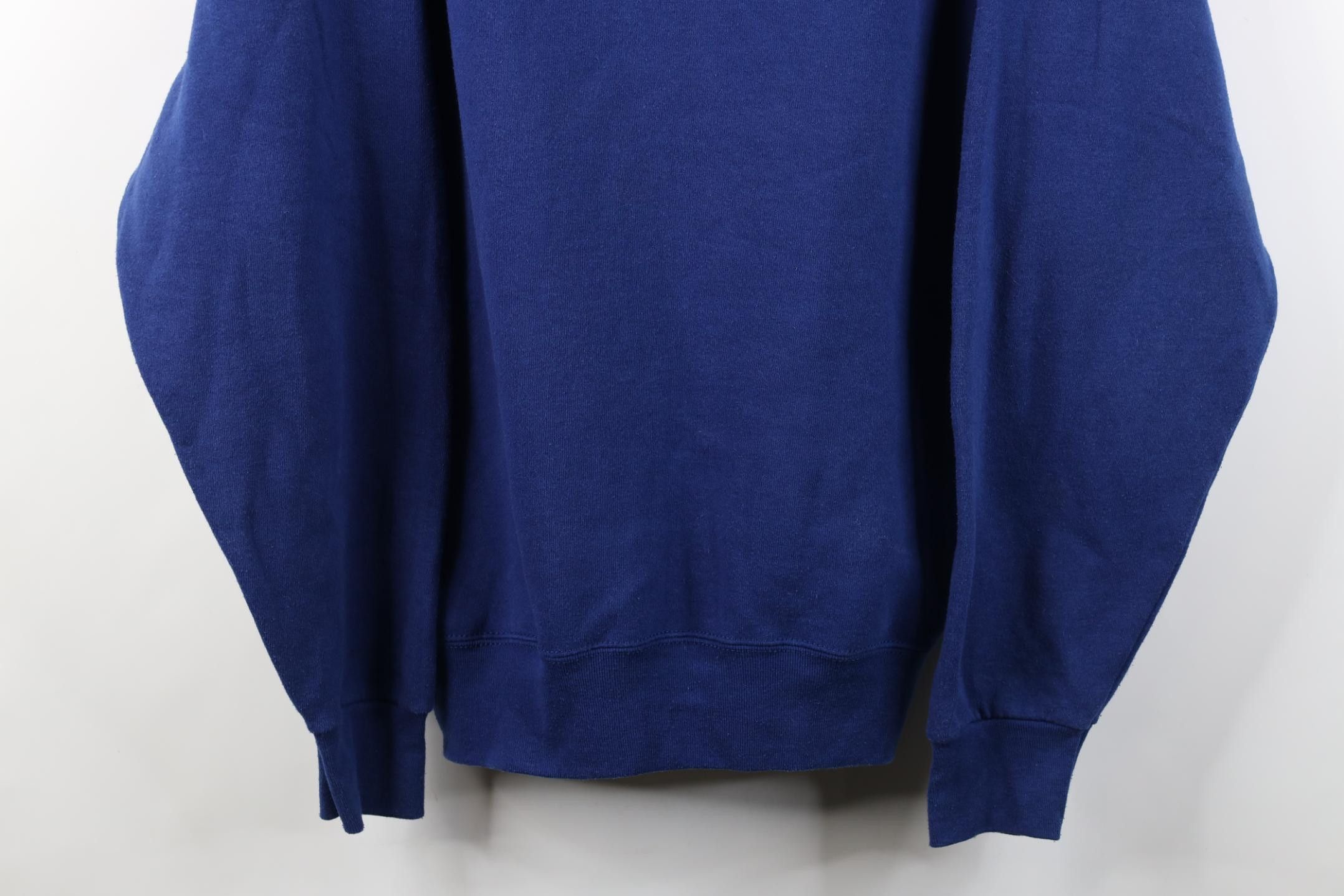 Vintage Vintage 90s Streetwear Blank Heavyweight Sweatshirt Blue USA Size US XL / EU 56 / 4 - 3 Thumbnail