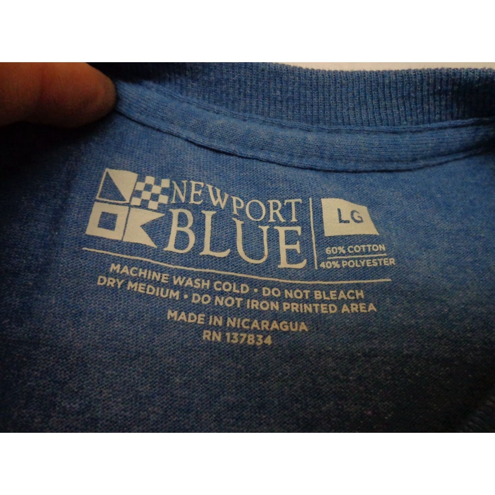 Vintage Newport Blue T-Shirt Short Sleeve Blue Size Large Men's Crew Neck Cotton Polyester Size US L / EU 52-54 / 3 - 4 Thumbnail
