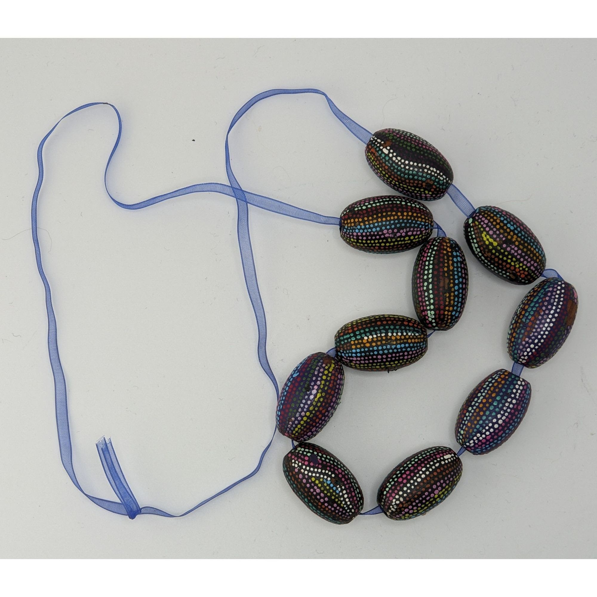Handmade Handmade Nature Themed Necklace With Rainbow Painted Seeds & Size ONE SIZE - 6 Thumbnail