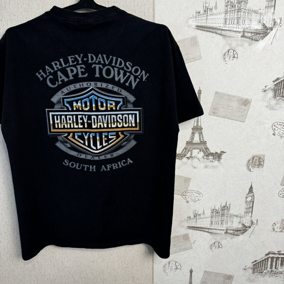Harley Davidson × Vintage Vintage Harley Davidson T shirt Eagle South Africa L Black Size US L / EU 52-54 / 3 - 17 Thumbnail