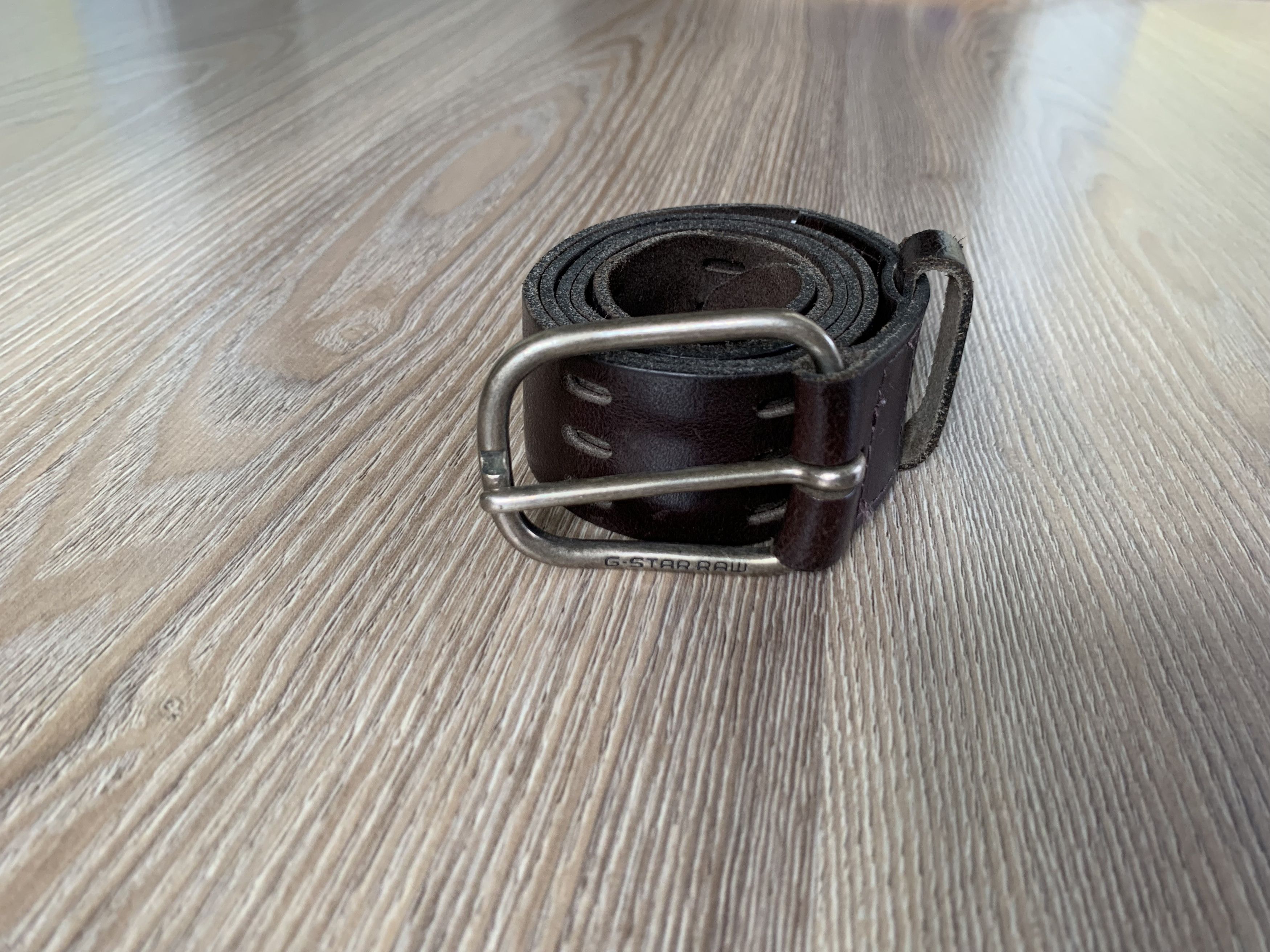 G-Star × Vintage G Star-Raw Brown Perforated Leather Belt Size ONE SIZE - 2 Thumbnail