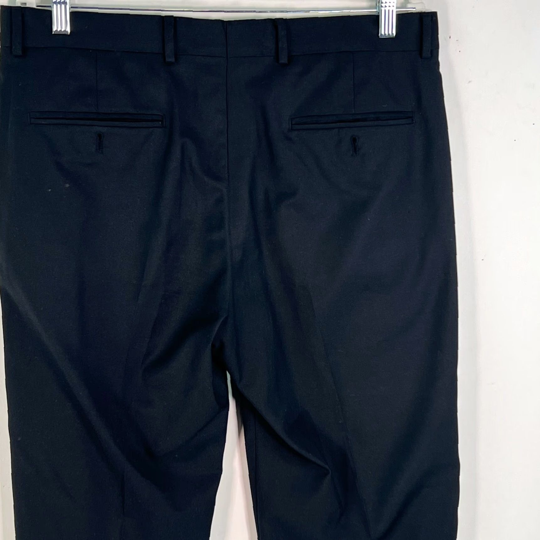Pronto Uomo Pronto Uomo Dress Pants Mens Black Flat Front Slim Leg 35X34 Straight 30 Inseam Formal Business Size US 35 - 4 Thumbnail