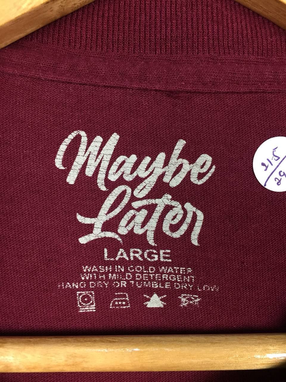 Vintage MAYBE LATER 1 Year Anniversary Wording Tee Size US L / EU 52-54 / 3 - 10 Thumbnail
