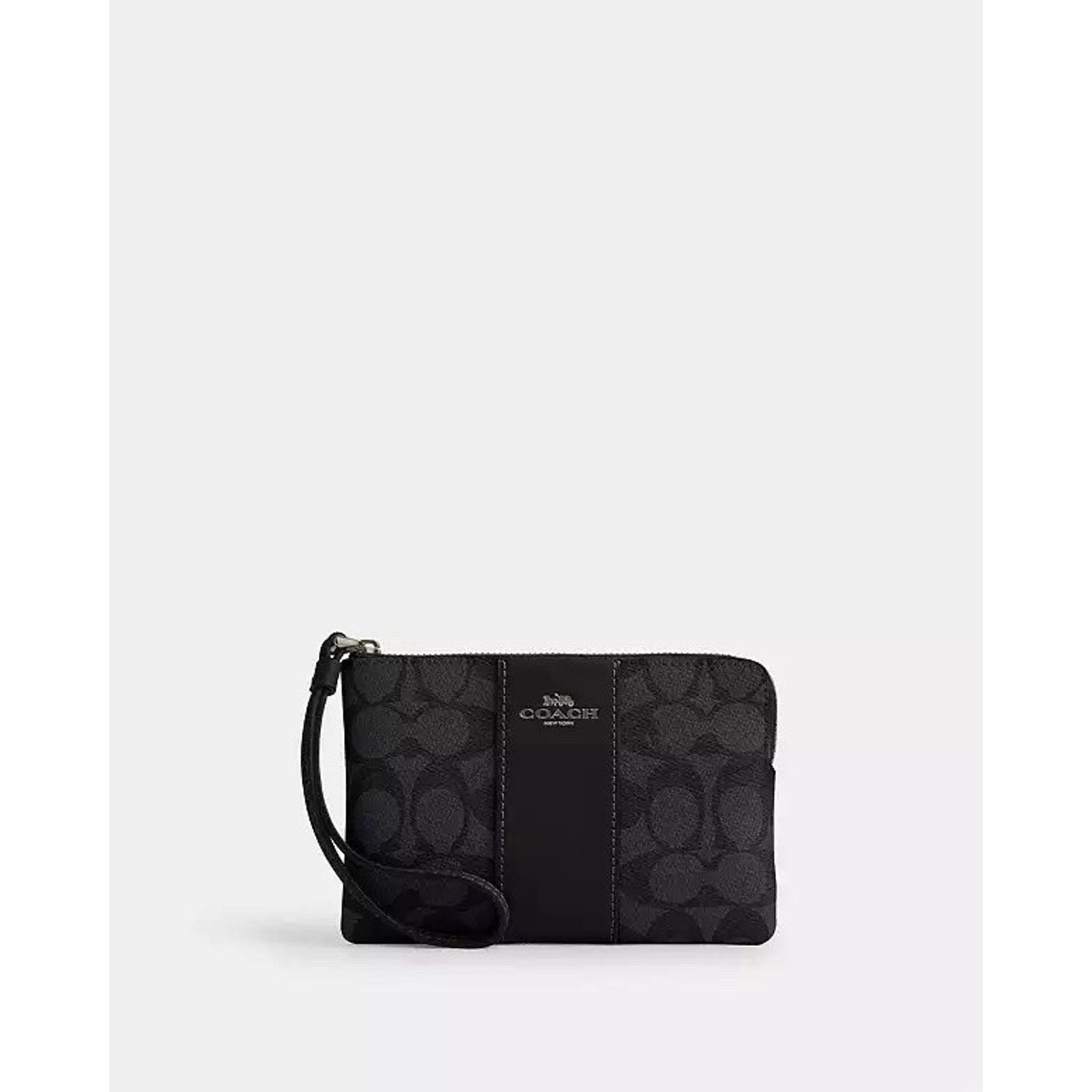 Coach NWT Coach Corner Zip Wristlet Stripe CW854 CHARCOAL/BLACK Size ONE SIZE - 4 Thumbnail