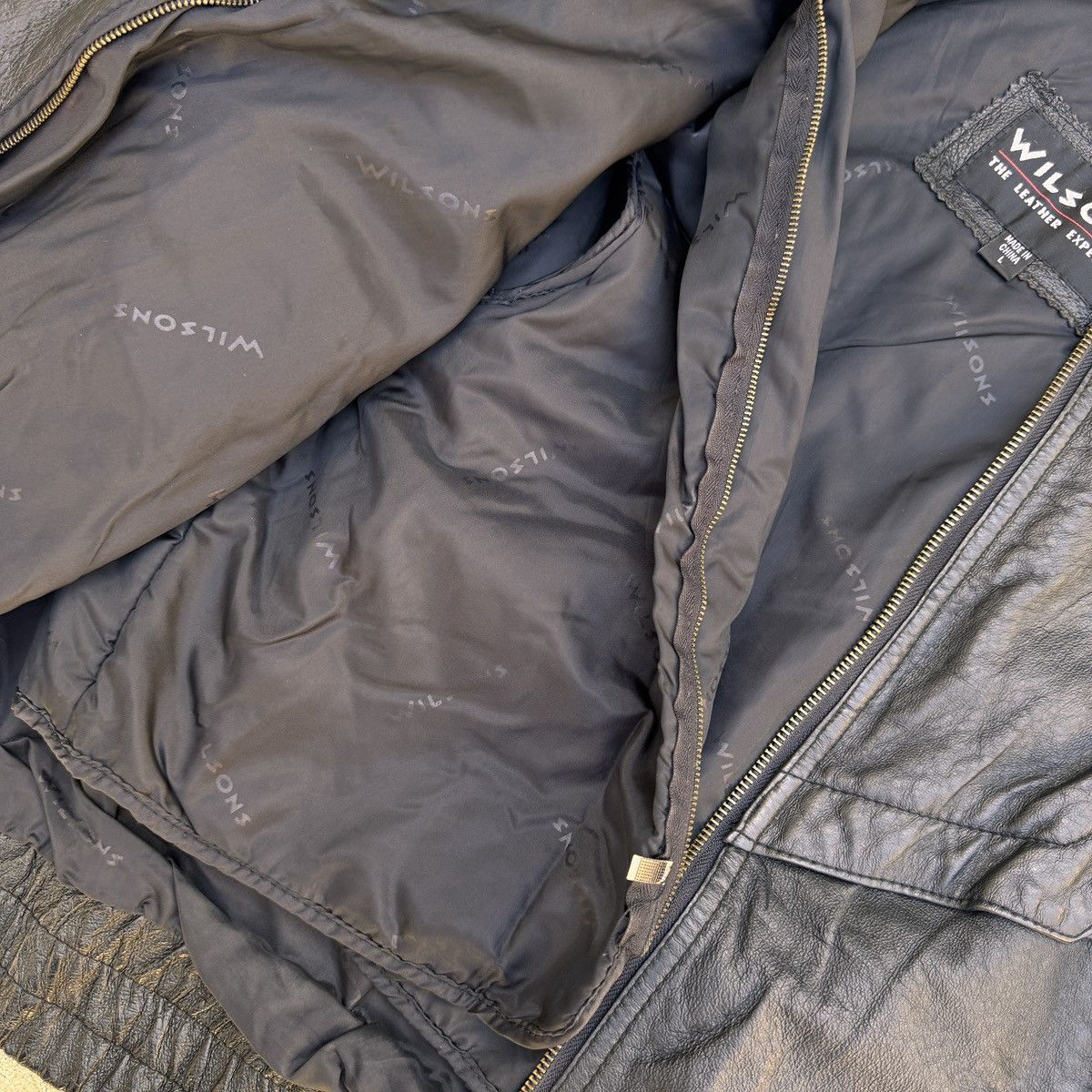 Vintage × Wilsons Leather Vintage Wilsons Leather Moto Jacket | Black Size US L / EU 52-54 / 3 - 8 Thumbnail