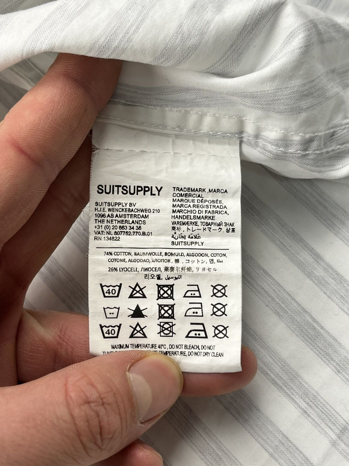 Suitsupply Suitsupply Mens Extra Slim Fit Shirt Button Up Long Sleeve Size US M / EU 48-50 / 2 - 11 Thumbnail