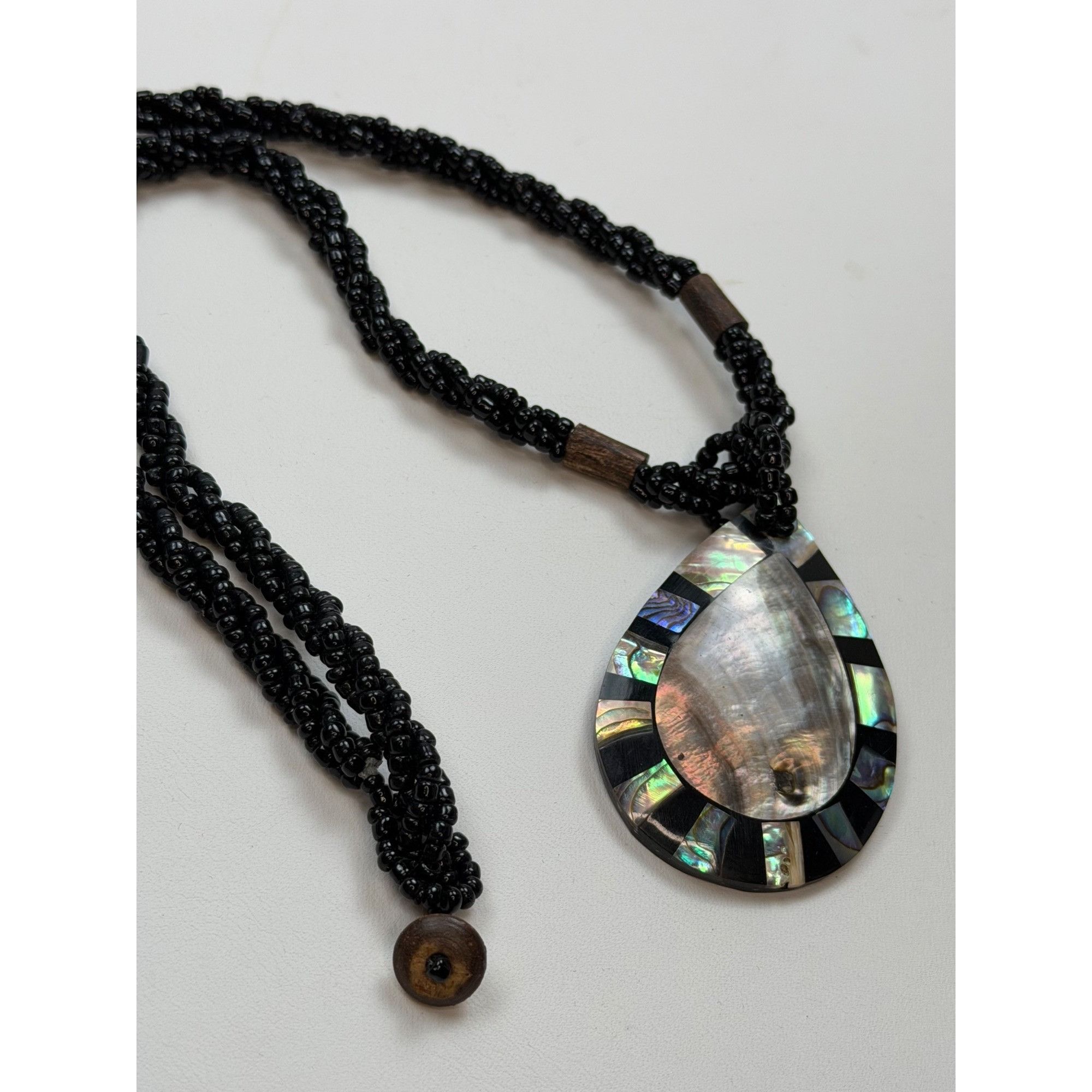 Other Abalone shell pendant necklace with teardrop shape Size ONE SIZE - 4 Thumbnail