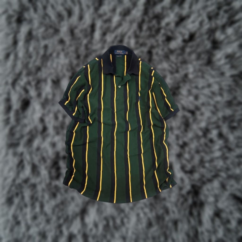 Polo Ralph Lauren Polo Ralph Lauren Polo by Ralph Lauren T Shirt green striped crew neck adult L shirt Size US L / EU 52-54 / 3 - 1 Thumbnail