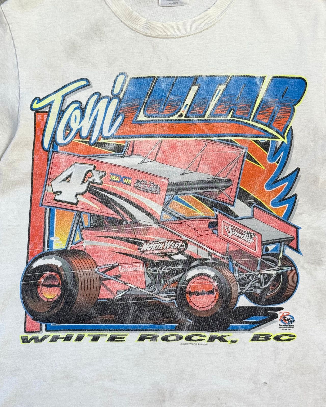Vintage Rare Vintage Toni Lutar Sprint Car Racing T-Shirt - Small Size US S / EU 44-46 / 1 - 3 Thumbnail