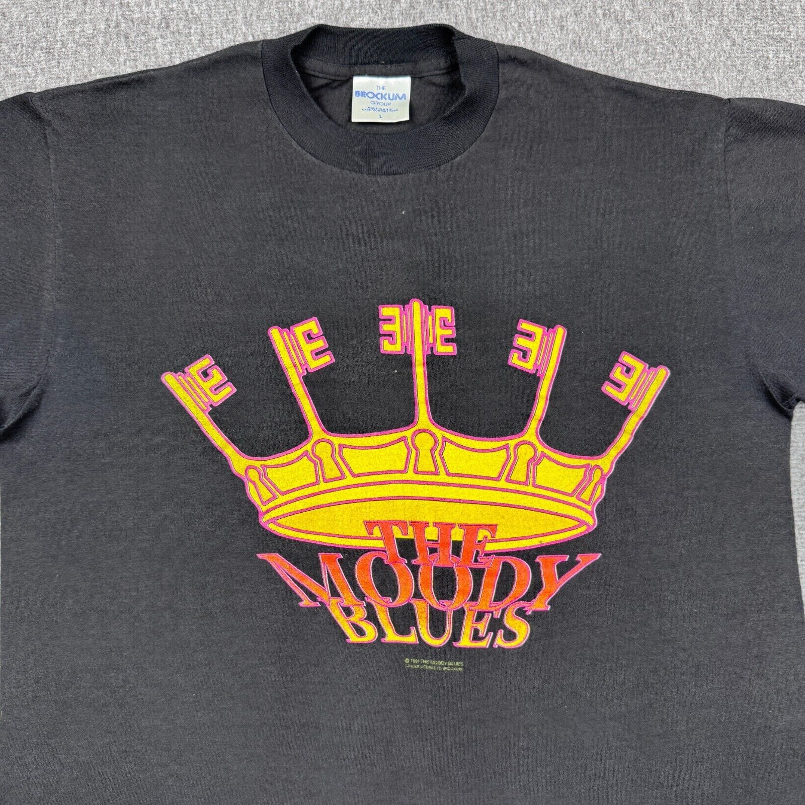 Brockum Vintage The Moody Blues T-Shirt Men's Large Black Rock 90s Size US L / EU 52-54 / 3 - 2 Thumbnail