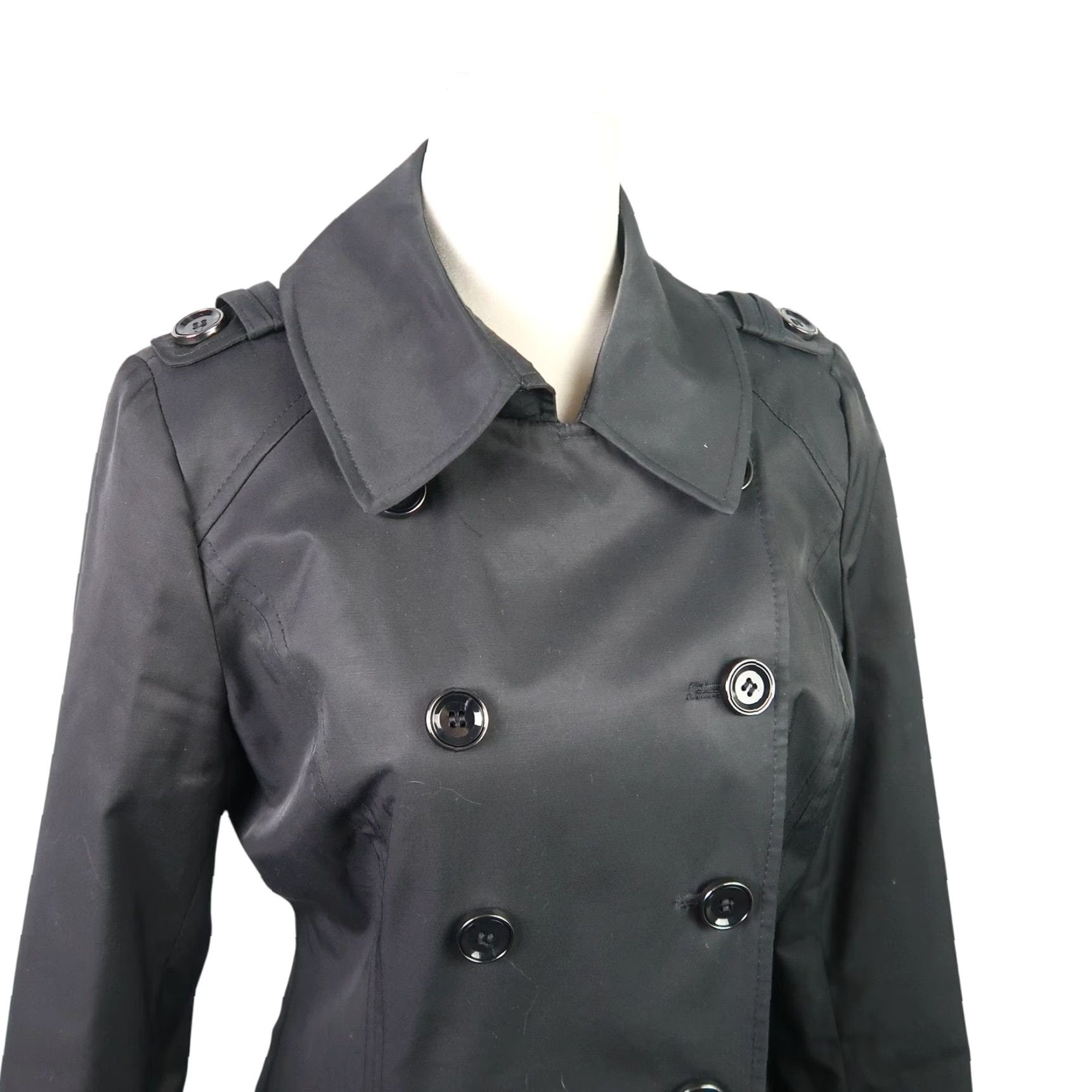 Vintage Via Spiga Peacoat Jacket Black Double-Breasted Button Small Womens Jacket Size S / US 4 / IT 40 - 2 Thumbnail
