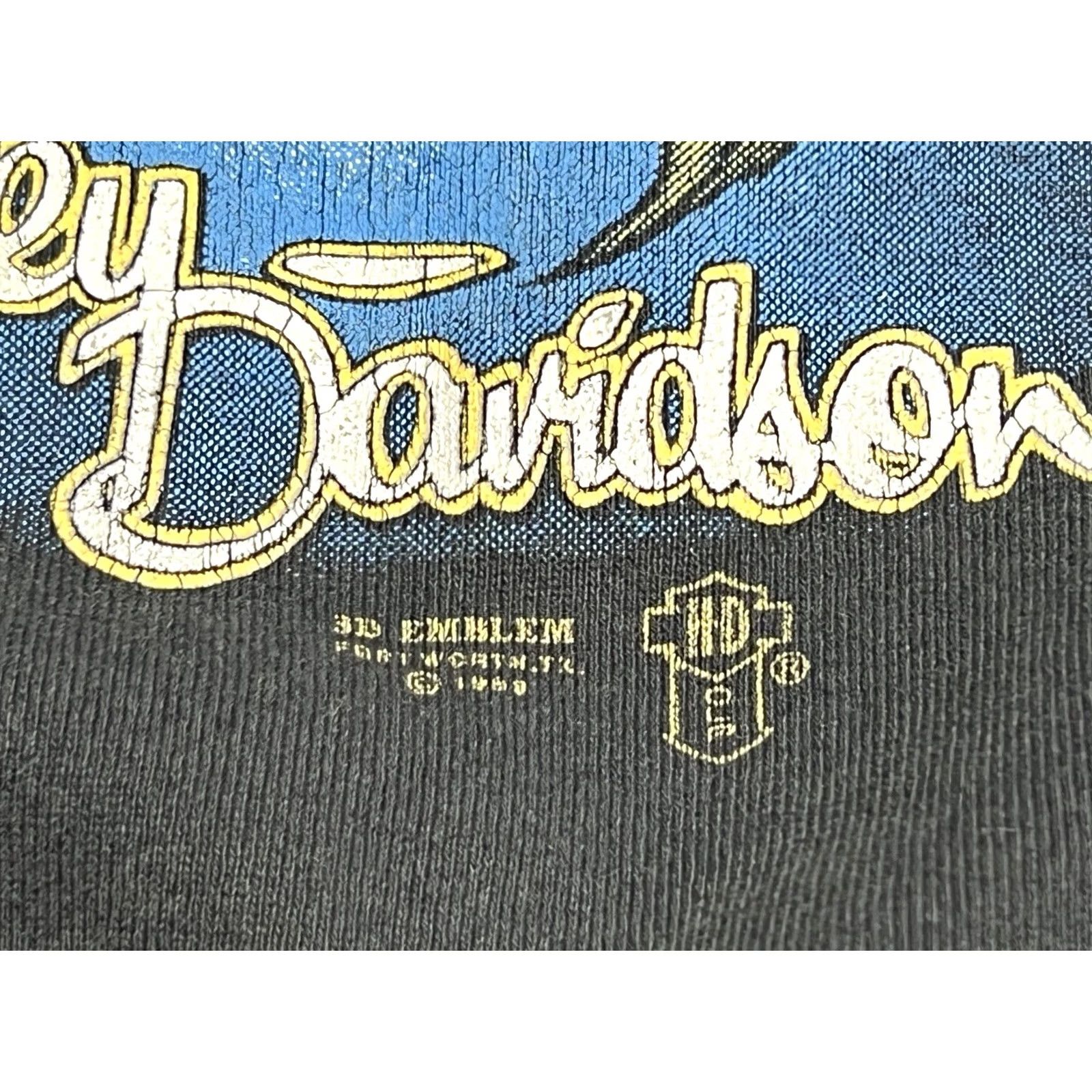 Harley Davidson VINTAGE Harley Davidson Hoodie 3D Emblem Rose Butterfly Sweatshirt Black L Mens Womens Unisex Adults 80s Dayton Bike Week Graphic Print Size US L / EU 52-54 / 3 - 4 Thumbnail
