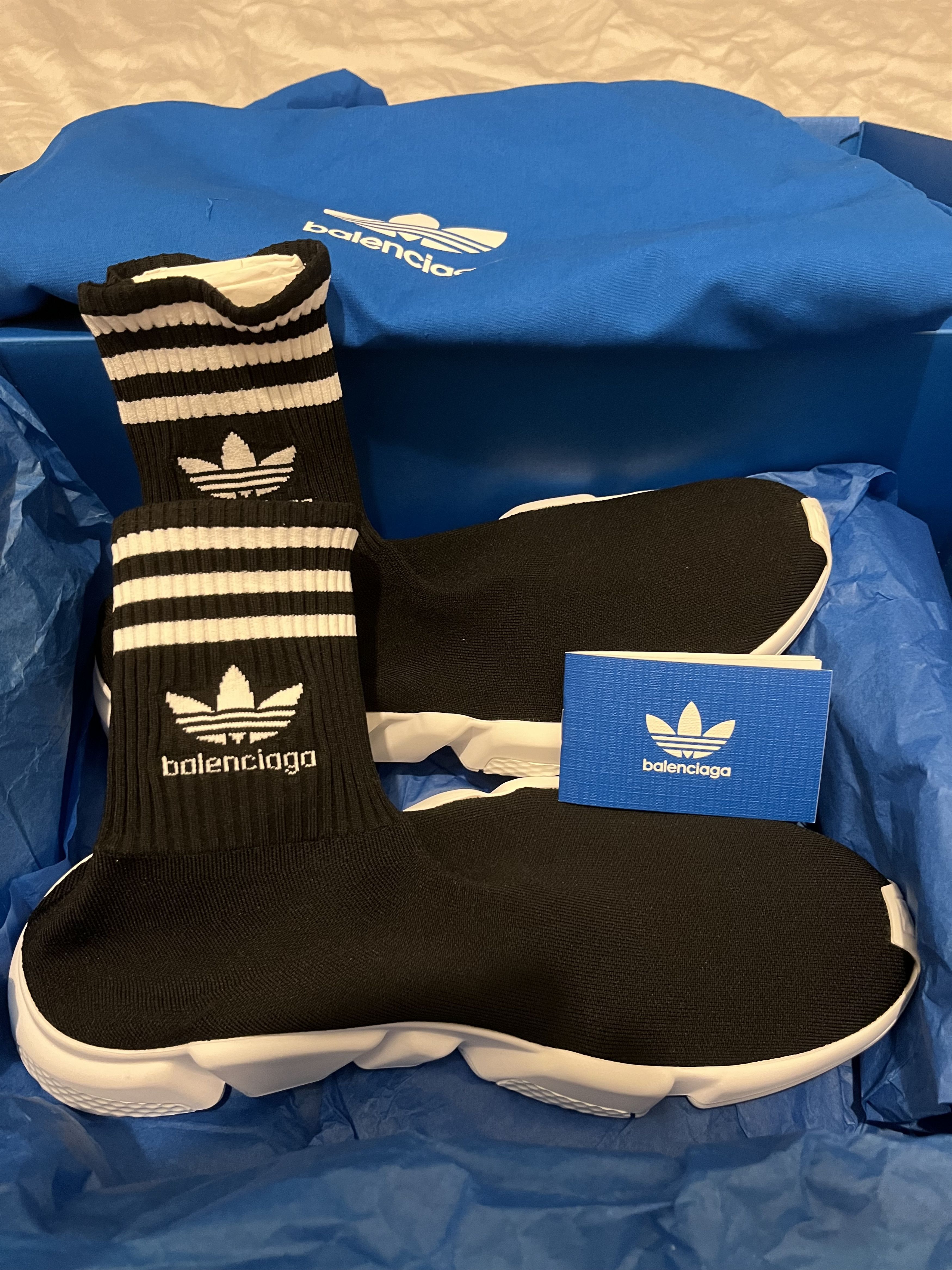 Adidas × Balenciaga Balenciaga X Adidas Speed Black & White Size US 9.5 / EU 42-43 - 1 Thumbnail