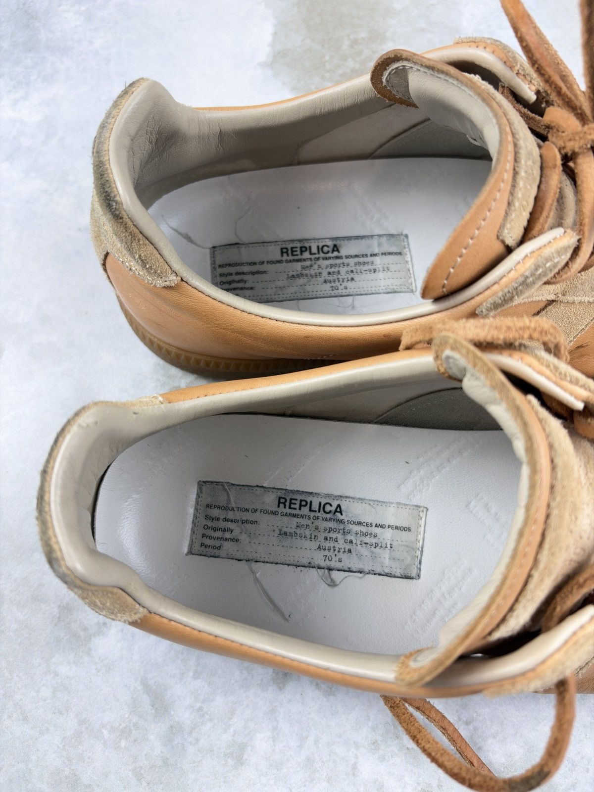 Maison Margiela AW21 Maison Margiela Natural Tan Leather Laced Gat Sneakers Size US 10 / EU 43 - 13 Thumbnail