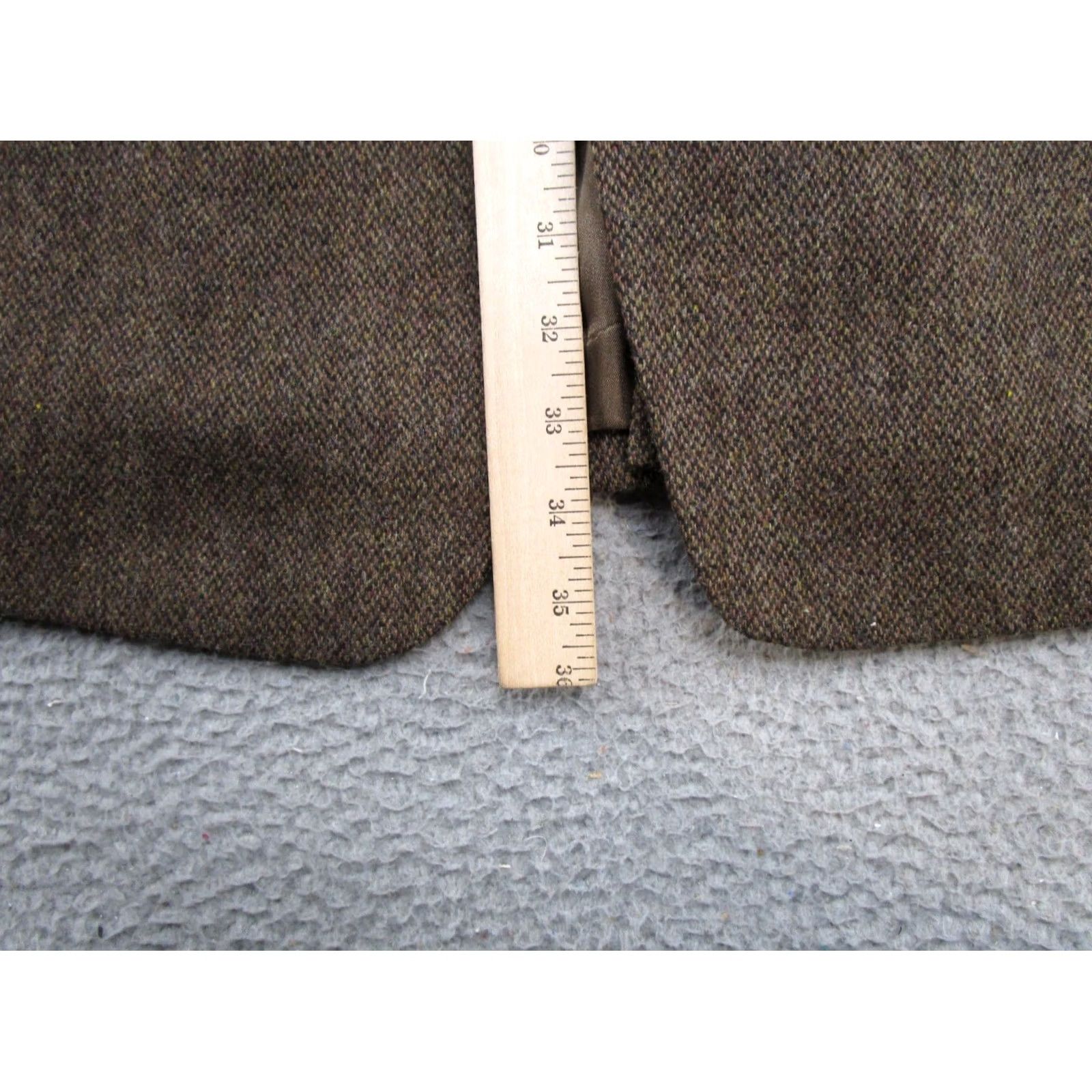 Stafford Stafford Blazer Mens 46L Brown Tweed Wool Sport Coat Elbow Patch Jacket Career Vintage Size 46R - 7 Thumbnail