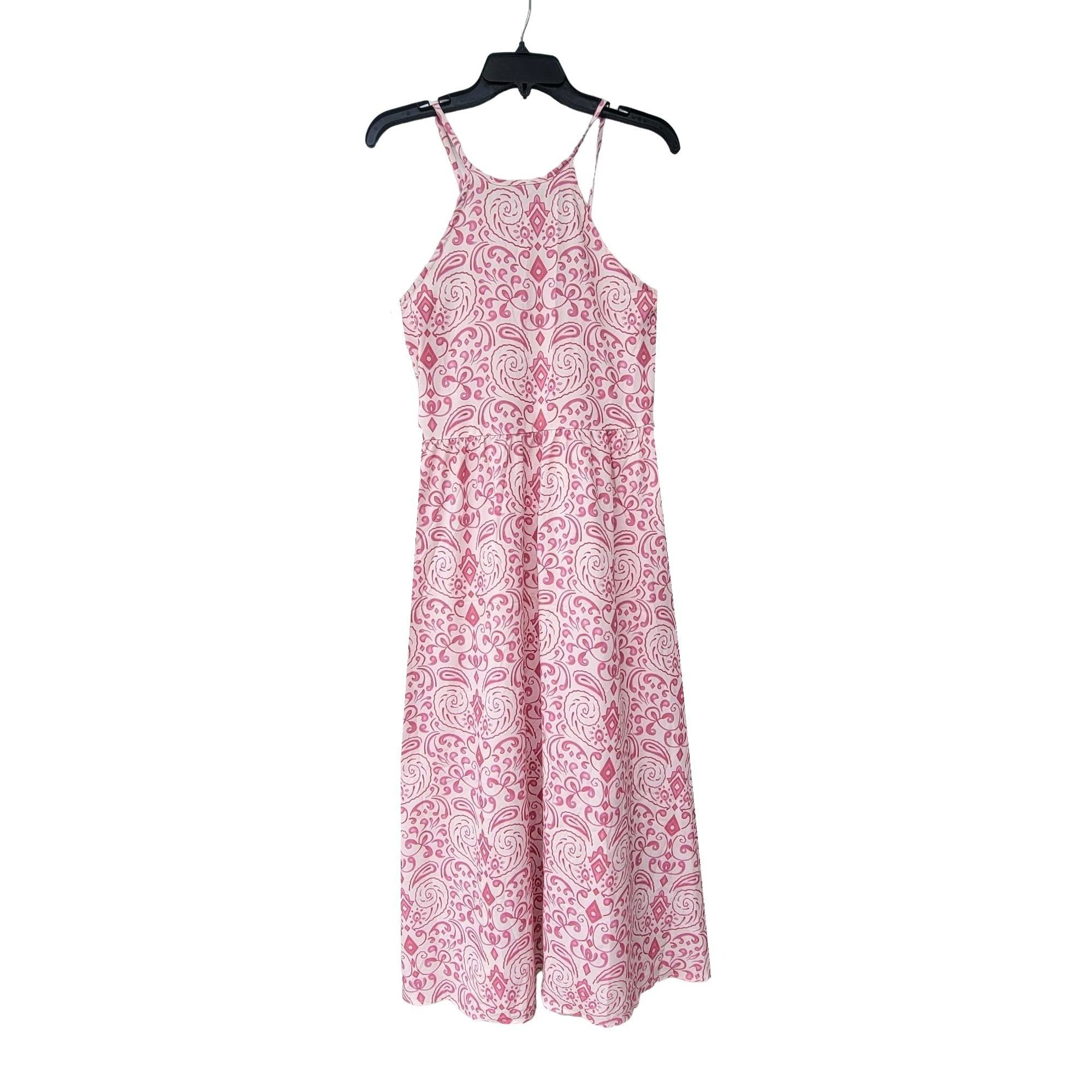 Other ⭐Women's Pink Floral Sleeveless Tiered Halter Maxi Dress Sz Size S / US 4 / IT 40 - 1 Thumbnail