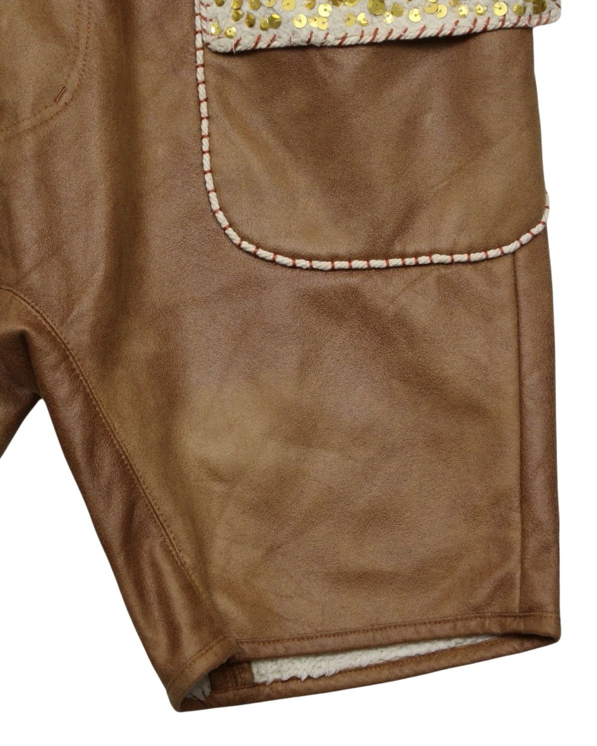 Issey Miyake × Ne-Net AW2011 NÉ-NET FAUX NUBUCK SHORTS WITH FLEECE LINING Size US 30 / EU 46 - 8 Thumbnail