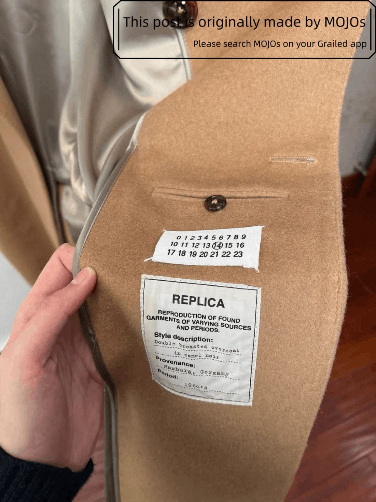 Maison Margiela Maison Margiela 12AW Replica Camel Hear Double Breasted Coat Size US L / EU 52-54 / 3 - 7 Thumbnail