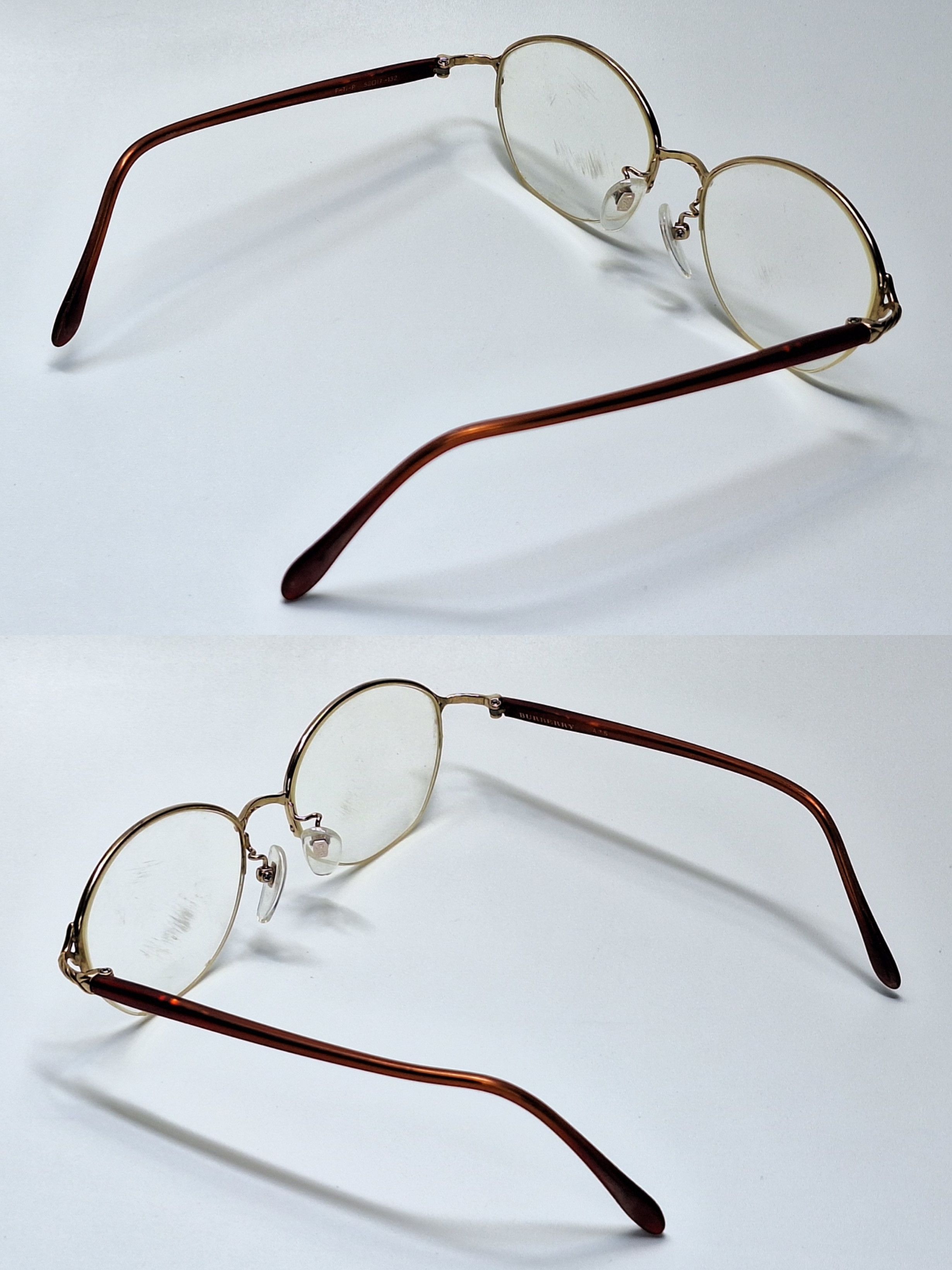 Burberry Burberry 475 Gold Pure Titanium Semi-Rimless Eyeglass Size ONE SIZE - 7 Thumbnail
