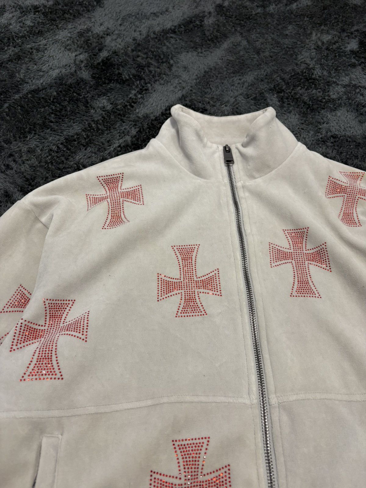 Unknown London Unknown London Y2K Cross Velour Zip Size US S / EU 44-46 / 1 - 5 Thumbnail